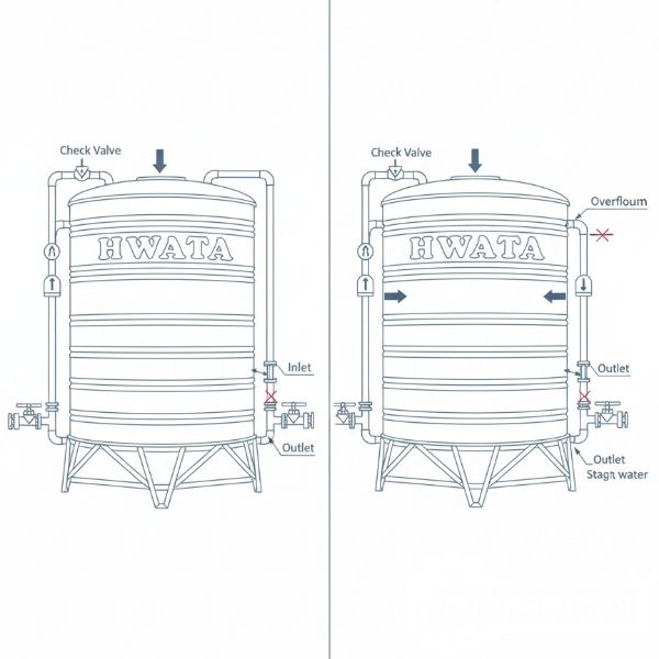 Lỗi lắp sai đường ống bồn nước